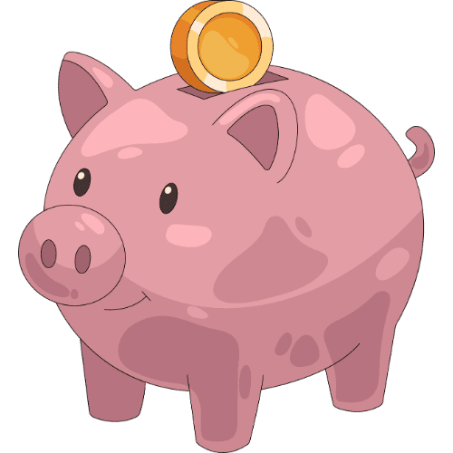 Icône tirelire illustrant les économies réalisées avec une culotte d’apprentissage.